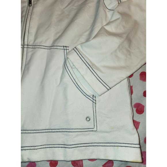 Womens Coldwater Creek zip front white hoodie sz M - Picture 5 of 9